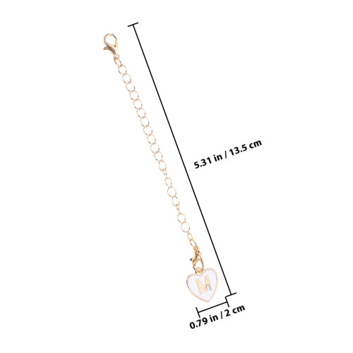2Pcs Water Cup Handle Chain Pendant With Letter Charm Decor 1