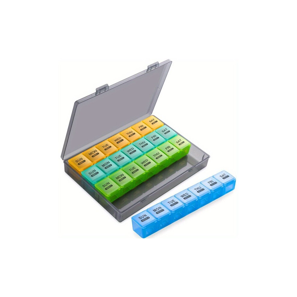 Daily Pill Organiser 28-Day Portable Storage for Medicine Supplement