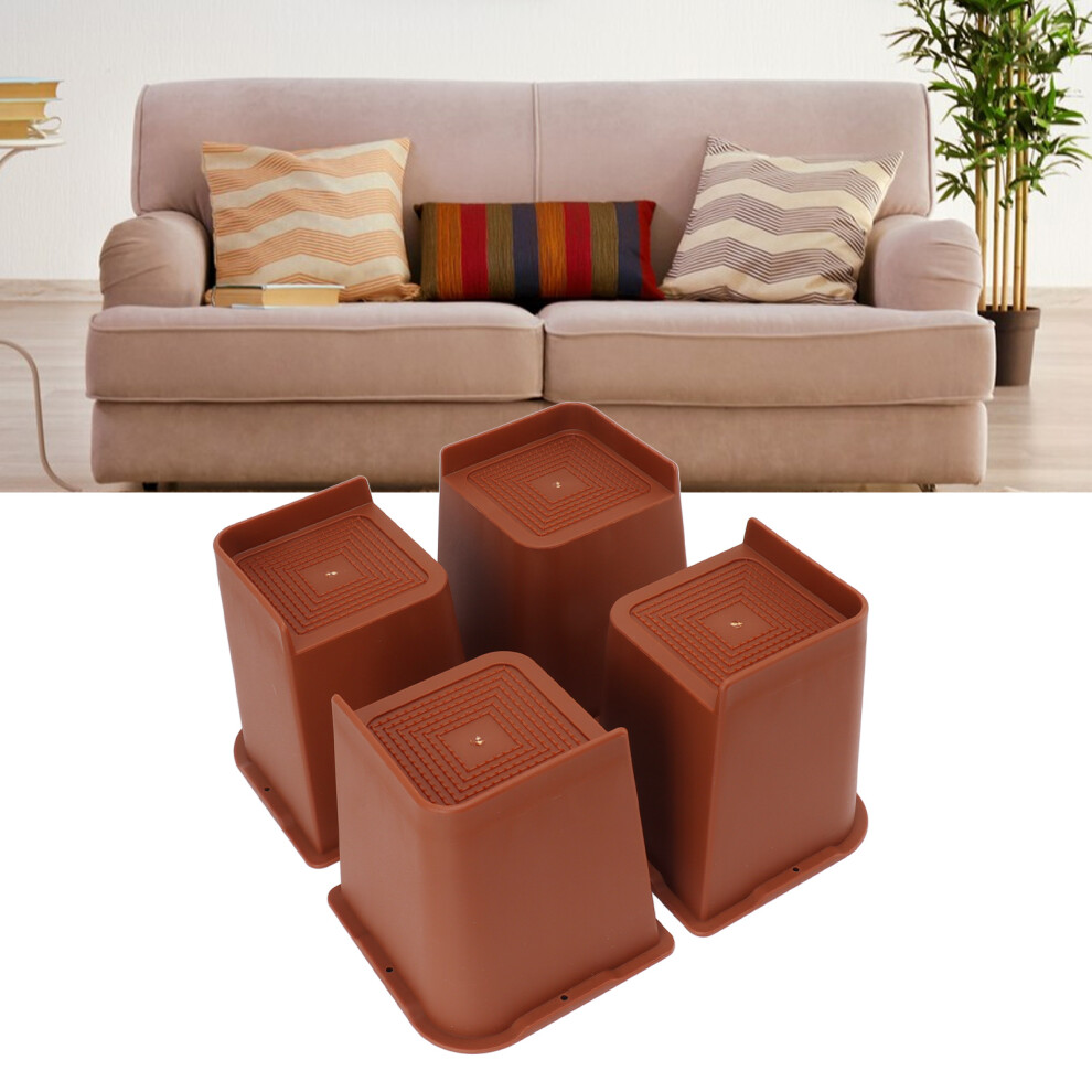 4Pcs Heavy Duty Bed Chair Riser 6In Anti Slip Furniture Foot Pad 7891389676190