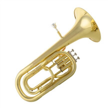 B Flat Euphonium Gold Lacquer Brass Instrument with Warm Focused Tone for Beginners and Adults