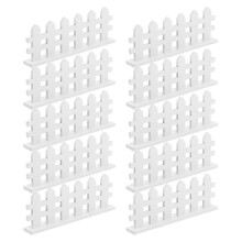Miniatuur schutting set, afneembare witte houten rand, weerbestendig voor doe-het-zelf mini-landschapjes met vetplanten, set van 12