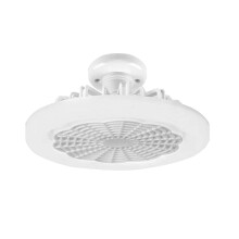 Ultra Thin Ceiling Fan with Hidden Fan and LED Light, White, Remote Control, 3 Speed Silent Motor, 3 Level Dimmable Warm White Light for Bedroom