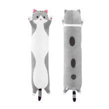 Soft and Cuddly Plush Cat Toy 90cm in Grey - Large Bedtime Companion and Snuggle Pillow for Children