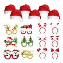 Weihnachtsbrillen-Set mit Kunststoffrahmen, mehrfarbigem Glitzer für Erwachsene und Kinderpartys – Fotoshooting