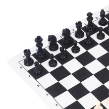 Jeu d'échecs international avec pièces antidérapantes, plateau en PU durable, taille standard pour tournois, pour adultes et débutants.