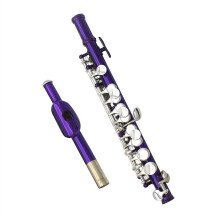 Purple Half Size Piccolo Flute 16 Hole Cupronickel Body with Leather Case for Beginners and Students