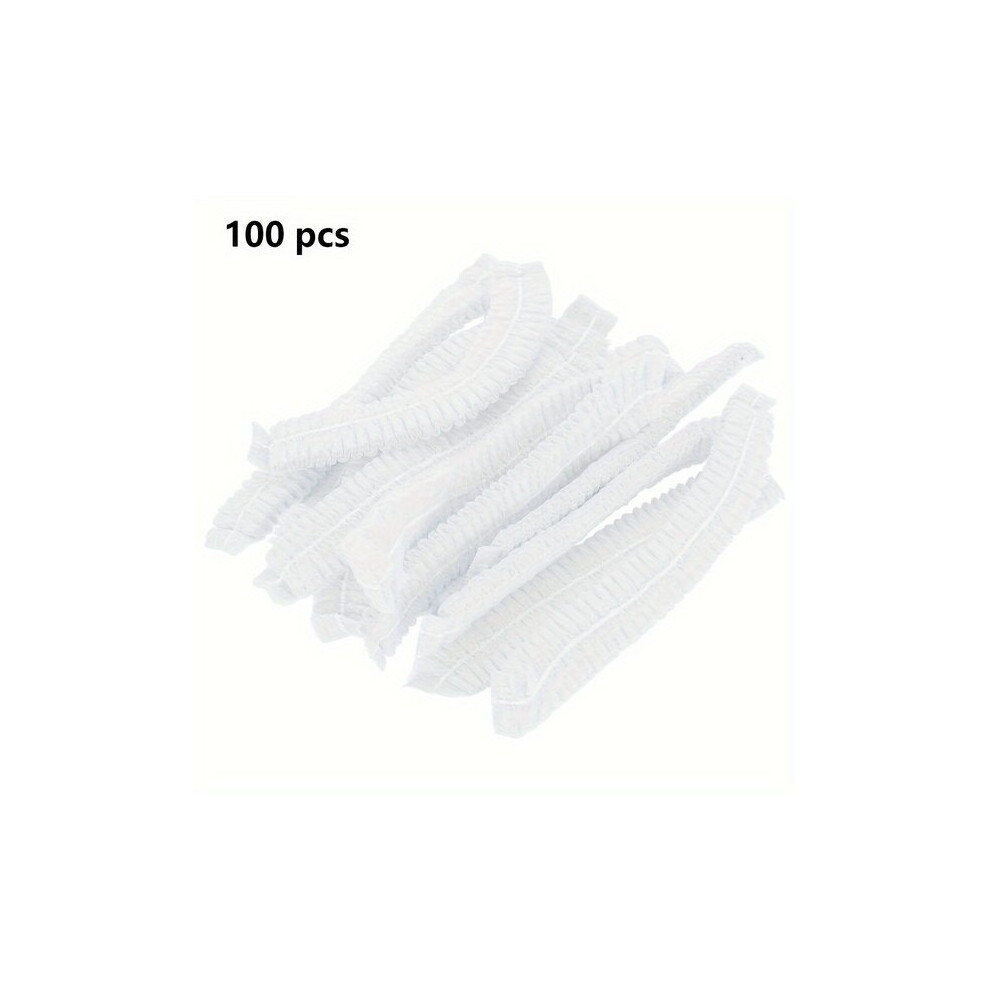Breathable Disposable Hair Cap, Comfortable Fit with Elastic Band for Hygiene Protection in Food Service Healthcare, 100 Pieces