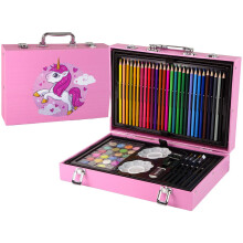 Kit de Arte Infantil com 145 Peças e Estojo Portátil, Inclui Lápis de Cor, Lápis de Cor e Pinturas para Escola e Viagens, Idade 3+