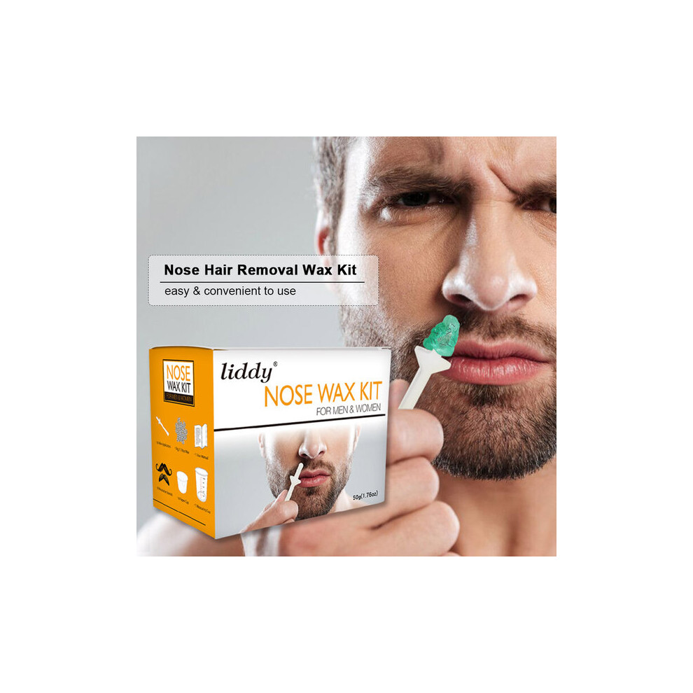 Nose Hair Waxing Kit with 20 Disposable Tools, Painless and Safe Removal for Nose and Eyebrow Hair