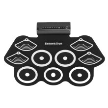Electronic Drum Set with Built In Speaker and Pedals, Portable Roll Up Kit for Kids Beginners