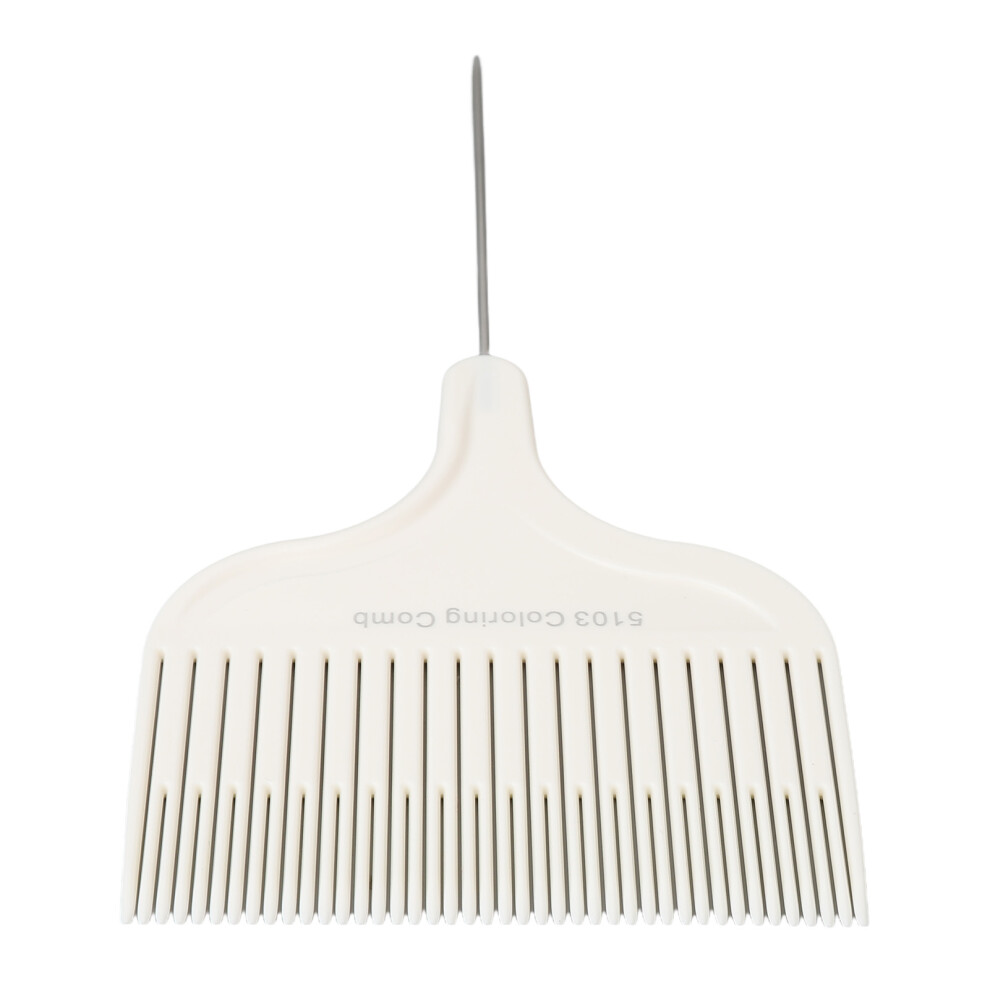 White Professional Steel Needle Pointed Hair Dyeing Comb For Highlights,