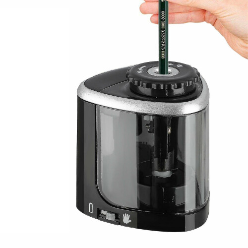 Electric Pencil Sharpener with Replaceable Blade Holder for Durability, Sharpens in 3-5 Seconds, Safe Design with Auto-Stop