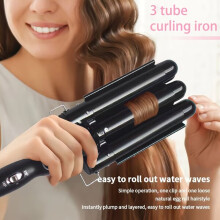 3-Barrel Curling Wand with Even Heat Distribution, Creates Long-Lasting Waves and Curls for Daily Styling