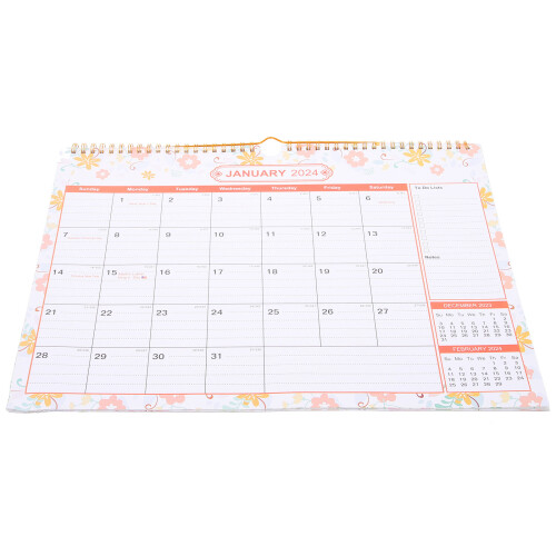 4Pcs Assorted Color Paper Wall Calendars Practical Room Daily Use 2024 1