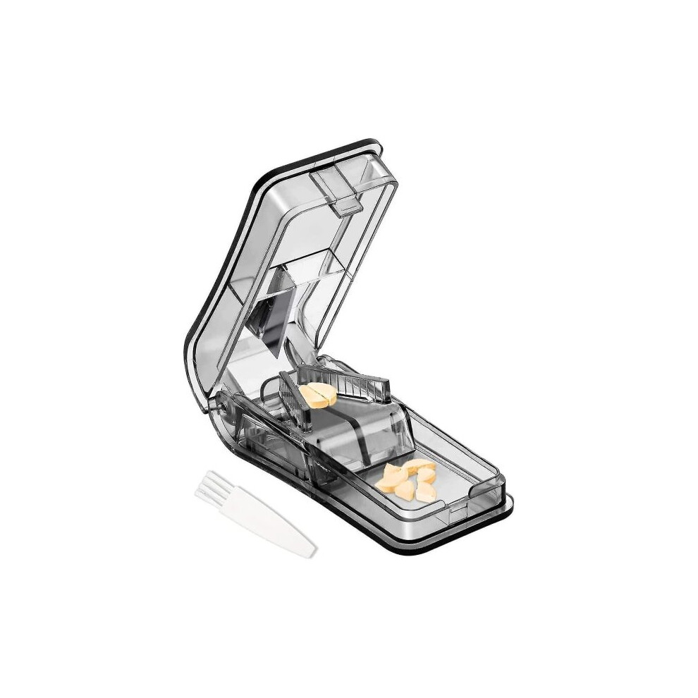 Precise Pill Cutter with V-Shaped Holder, Stainless Steel Blade for Accurate Dose, Tablet Splitter for Elderly, Children and Pets