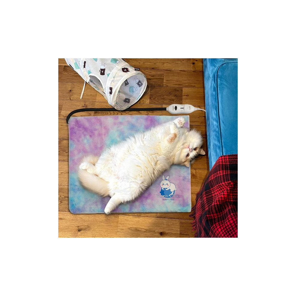 Pet Heated Bed with Safety Overheat Protection and Chew-Resistant Cord, 40x50cm Warm Mat