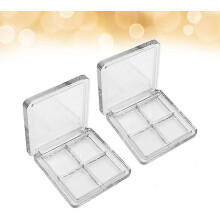 Portable Travel Makeup Palette, Transparent Refillable Case with 4 Slots, See-Through Design for Easy Colour Selection, Two Pack