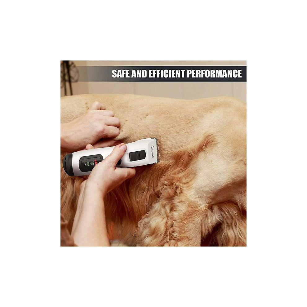 Pet Hair Clipper with 4 Hour Runtime Rechargeable Battery Quiet Motor Removable Ceramic Blade for Dogs and Cats Grooming
