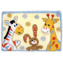 Latch Hook Craft Kit for Adults and Children, 20x15 Inch Tufted Rug with Pre-Printed Canvas, Needle and Manual