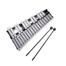 Foldable 30 Note Glockenspiel Xylophone with Wooden Frame Aluminum Bars and Carrying Bag for Students