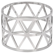 Set di 12 anelli portatovaglioli, in metallo argentato traforato, eleganti e resistenti, perfetti per cene formali.