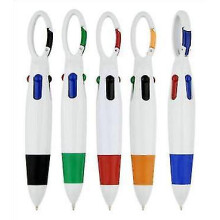 10er-Pack Kugelschreiber mit Einzugsmechanismus in 4 Farben und Schlüsselanhänger, Mini-Clip-Design für Geldbörse, Schlüsselband oder Rucksack