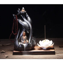 Backflow Incense Holder Ceramics Waterfall Burner Buddha's Hand Guanyin Tathagata Flowing Censer Handmade Model C