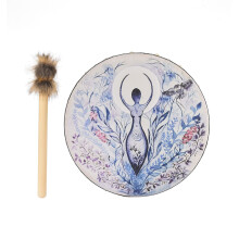 10 Inch Shaman Hand Drum Tree of Life for Spiritual Meditation and Sound Healing with Stick