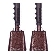 9 Inch Cowbell with Handle Cheering Bell 2 Pack for Sports Events (Retro Copper)
