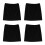 4Pièces Jupe Sous-Robe Demi-Slip Noir , Polyester 6