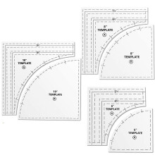 Drunkards Path Quilting Ruler, 3 Piece Acrylic Template Set with 10 8 6 Inch Sizes for Precise Sewing Patchwork