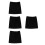 4Pièces Jupe Sous-Robe Demi-Slip Noir , Polyester 8