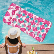 Tumbona flotante para piscina, PVC estable e impermeable para uso de adultos, diseño brillante para relajarse y leer en el agua.