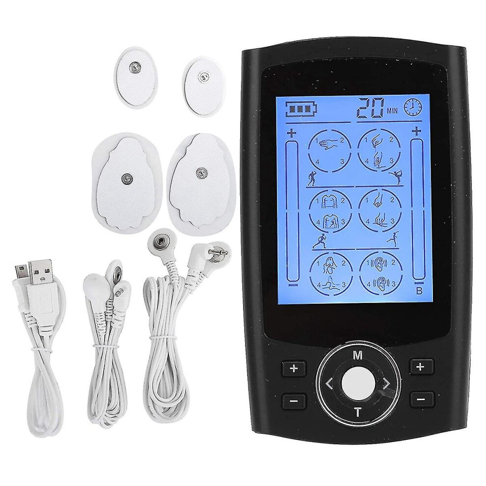 Electric Muscle Stimulation Massager with 24 Program Modes 20 Intensity Levels, Portable TENS Unit for Back, Legs, Shoulders Pain
