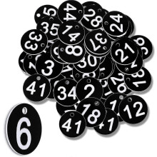 Numeroidut tunnisteet 50 kpl (1-50) ripustusreiällä kengille, tavaroille, muovisille merkintätunnisteille organisointia varten