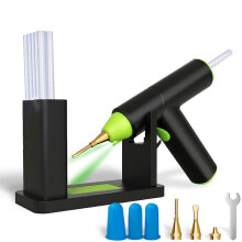 Cordless Hot Glue Gun with USB-C Charging - Fast Heating in 2 Minutes, Auto-Off Safety Feature, Lightweight for Extended Use, Green