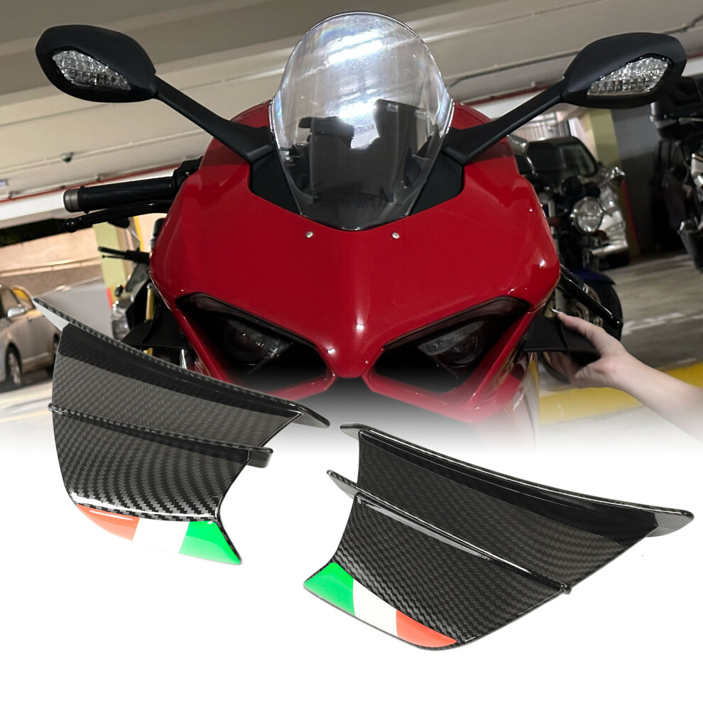 Motorcycle Side Winglets For Ninja 400 250 Z900 Z1000 Glossy Carbon Fiber Style 7891389674257