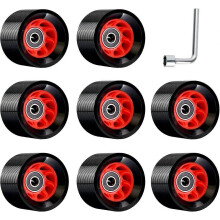 8er-Pack Indoor-Quad-Rollen aus Polyurethan mit Härtegrad 95A, verschleißfest, ideal für Jam-Derby-Speed-Skating.