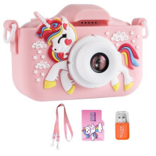 Children's Camera, VF5 Pink Model, 12 Megapixel, 2-Inch Screen, Includes 32GB Memory Card