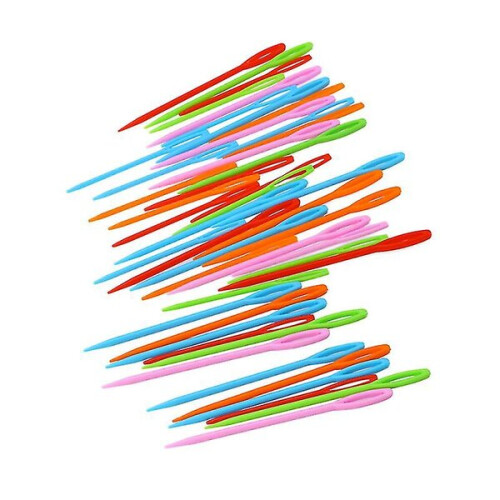 Plastic Sewing Needles, 100-Piece Large Pack in Assorted Colours, 9 cm for Knitting Tools