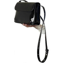 Rode crossbodytas met grunge-design, schoudertas van lakleer, 21,5*16,5*6 cm