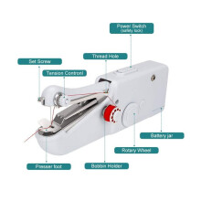 Mini Sewing Machine with Automatic Fabric Feeding, Safety Lock, Lightweight Portable Design for Beginners, Silk Cotton Denim Fabrics