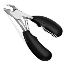 Stainless Steel Toenail Clippers with Wide Jaw Ergonomic Rubber Handles, Professional Grooming Tool for Thick Nails