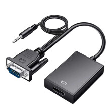 VGA naar HDMI-converter met 3,5 mm audiokabel, compatibel met desktop-pc's, digitale chip voor stabiele weergave op de monitor.