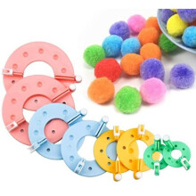 Reusable Pom Pom Maker 4 Size Set in Washable Plastic for Handicraft, Home Decor and Clothing Embellishment