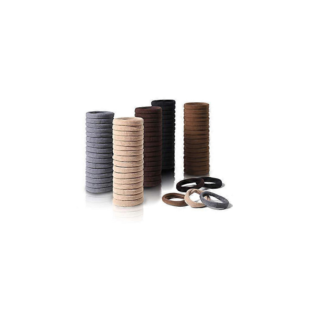 Rubber Band Hair Ties, High Elasticity for Firm Hold, Comfortable Wear, 100 Pieces in Multiple Colours