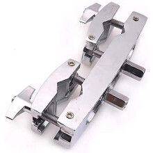 Robuuste dubbele klemconstructie, zilverkleurig metalen drumonderdeel voor het monteren van bekkenhardwarecomponenten (1/2" tot 1")