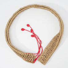 Handpan Rim Protector Accessories, Handmade Rattan Braid Rope Cover for 21In 25In Drum, Noise Reduction Red Rim Guard