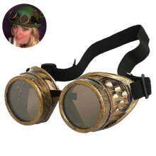 Adjustable Vintage Steampunk Glasses, Adult Size with Comfort Strap for Long Wear Themed Events