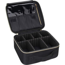 Trousse de maquillage étanche avec compartiments rembourrés, sac cosmétique portable en nylon pour le rangement et l'organisation en voyage